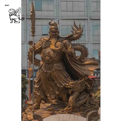 Bronze Guan Gong Statue Guan Yu Copper Sculpture Chinese Martial Saint Outdoor Large Customized