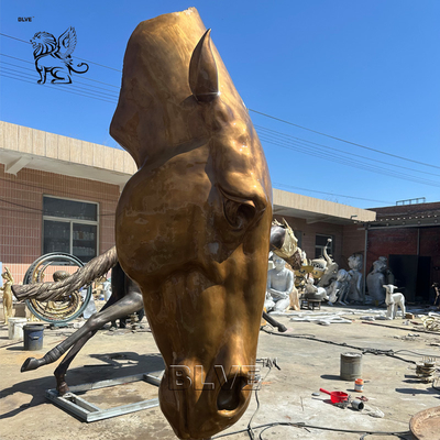 Big Horse Head Bronze Sculpture Metal Animal Statue Home Decor Large Outdoor Garden Custom