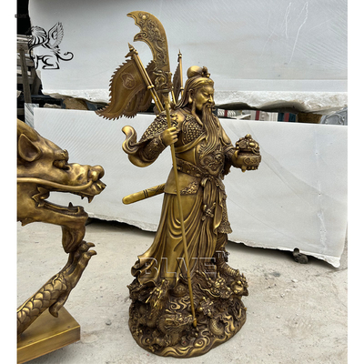 Bronze Guan Gong Statues Brass Guan Yu Kwan Kung Life Size China Martial Saint Custom Statue Sculpture Figure