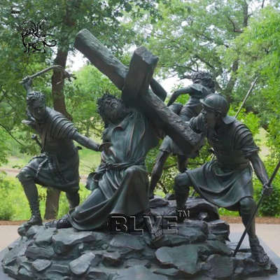 14 Stations of the Cross Jesus Crucifixion Statue Bronze Sculpture Christian Religious Large Outdoor Church