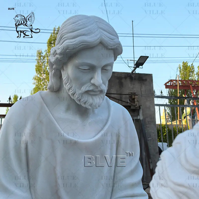Marble Jesus Washing His Disciple'S Feet Sculpture Life Size White Marble Jesus Washing Feet Statue Religious