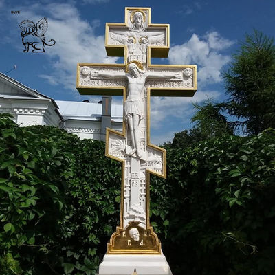 Crucifixion Marble Jesus Statue Jesus Dies on the Cross 14 Stations Sculpture Religious Outdoor Hand Carved