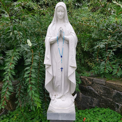 Marble Mother Mary Statues Life Size Virgin Mary Statue Holding Baby Jesus Religious Handcarved Outdoor