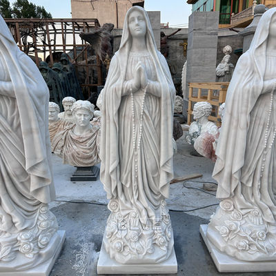 Life Size Mother Mary Holding Baby Jesus Marble Statue Religious Outdoor Sculpture Garden Decor