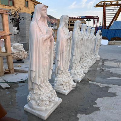 Life Size Mother Mary Holding Baby Jesus Marble Statue Religious Outdoor Sculpture Garden Decor