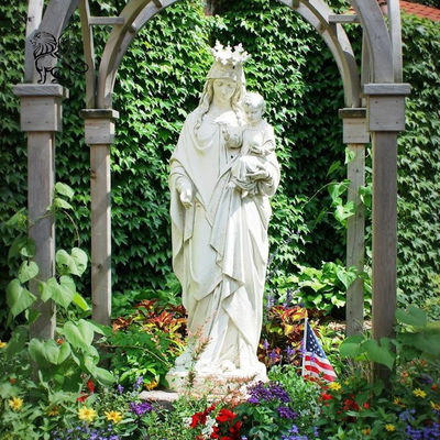 Life Size Mother Mary Holding Baby Jesus Marble Statue Religious Outdoor Sculpture Garden Decor