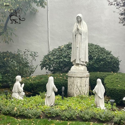 Marble Our Lady Statues Fatima Virgin Mary Stone Religious Hand Carving Church Decoration Custom