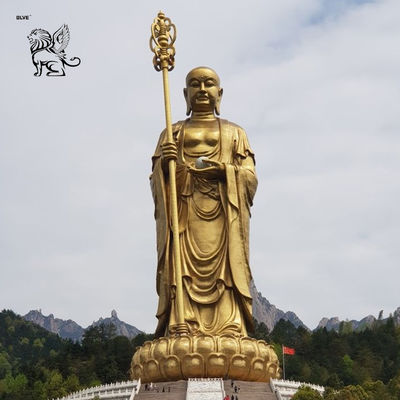 Ksitigarbha Bodhisattva Bronze Buddha Statue Metal Earth Store Bodhisattva Sculpture Large Giant Outdoor Buddhism