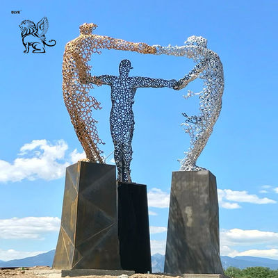 Stainless Steel Giant Statue Abstract Art Women Sculpture Metal Hollow Outdoor Customized