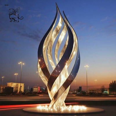 Giant Metal Art Mirror Flower Statues Stainless Steel Garden Huge Outdoor Sculpture Custom Size