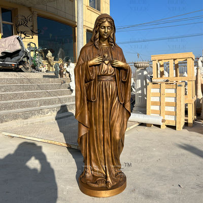 Bronze Virgin Mary Statues Home Decor Life Size Our Lady Christian Religious Saint Figure Outdoor Church