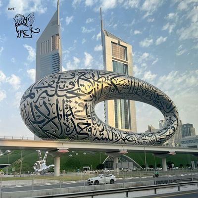 Stainless Steel 3D Wall Sculpture Landmark Saudi Arabia Metal Relief Sculptures Outdoor Large 2030 Custom