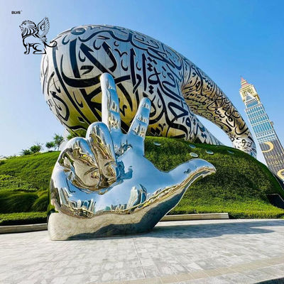 Stainless Steel 3D Wall Sculpture Landmark Saudi Arabia Metal Relief Sculptures Outdoor Large 2030 Custom