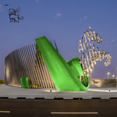 Stainless Steel 3D Wall Sculpture Landmark Saudi Arabia Metal Relief Sculptures Outdoor Large 2030 Custom