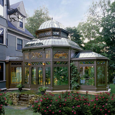 Wrought Iron Wedding Gazebo Glass Sun Room Pavilion Metal Steel Green House Victorian Style Outdoor Classical Custom