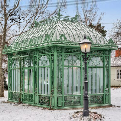 Garden Wedding Decoration Sunroom Outdoor Iron Gazebo Metal Steel Greenhouse Victorian Large 24*6*H5.2m Customized