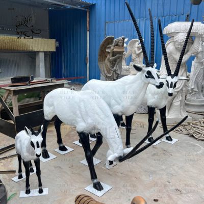 Bronze Arabian Oryx Sculpture Life Size Casting Large Animals Metal Statue Garden Outdoor