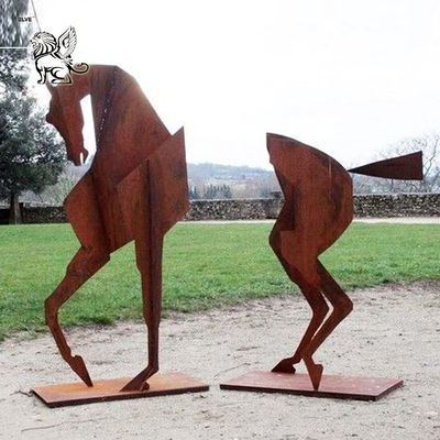 Corten Steel Camel Sculpture Abstract Metal Animal Garden Statue Contemporary Art Decoration Desert Outdoor