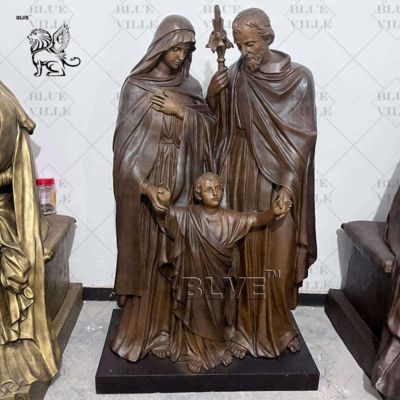 Bronze Holy Family Sculpture Metal Art Religious Figure Casting Copper Statue Church Decoration Custom