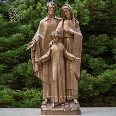 Bronze Holy Family Sculpture Metal Art Religious Figure Casting Copper Statue Church Decoration Custom