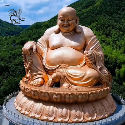 Bronze Laughing Buddha Statue Maitreya Sculpture Happy Buddha Brass Metal Buddhist Figure Large Custom
