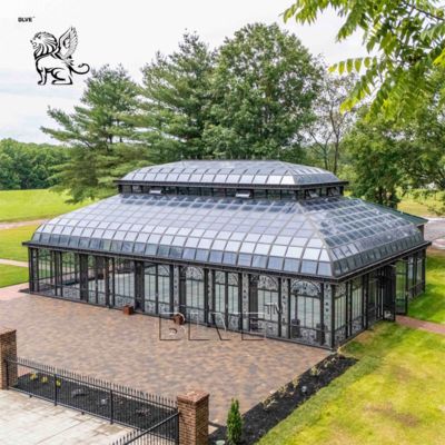 Wrought Iron Gazebo Glass Green House Garden Sun Room Conservatory Victorian Style Outdoor Large Custom
