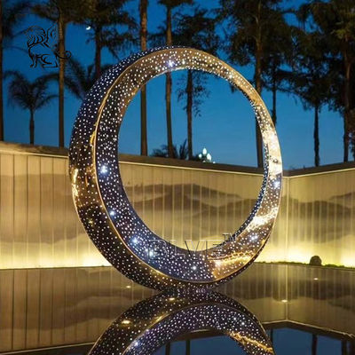 Water-drop Fountain Stainless Steel Sculpture Lighting Mirror Polished Art Metal Large Outdoor Garden