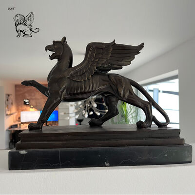 Bronze Griffin Statue Gold Brass Legendary Animals Metal Garden Sculptures Large Outdoor Decoration Custom