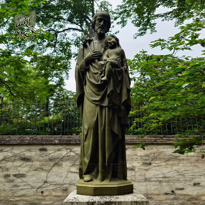 Bronze Statue Life Size Saint Joseph Sculpture Metal Religious Holy Family Figures Church Home Decoration Outdoor