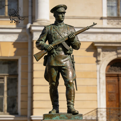 Bronze Warriors Soldier Sculpture Life Size Metal Martyr Memorial Statue Peace Series Customized