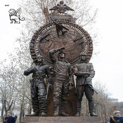 Bronze Warriors Soldier Sculpture Life Size Metal Martyr Memorial Statue Peace Series Customized