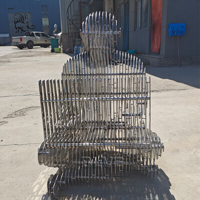 Stainless Steel Sculpture Invisible Working Man Statue Mirror Polished Life Size Modern Art Abstract Custom