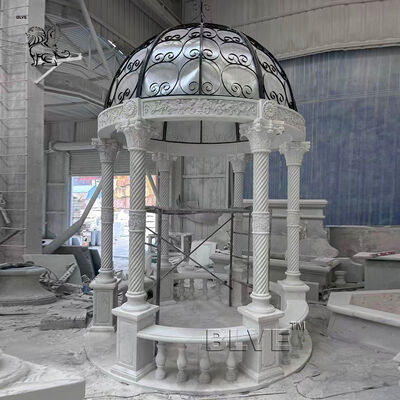 Marble Gazebo Luxury Garden Metal Waterproof Dome Outdoor Wedding Pavilion Modern Custom
