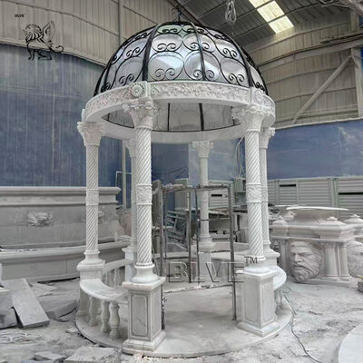Marble Gazebo Luxury Garden Metal Waterproof Dome Outdoor Wedding Pavilion Modern Custom