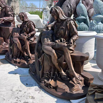 Bronze Pieta Statue Our Lady Mercy Sculpture Life Size Religious Virgin Mary Jesus Church Project Design Custom