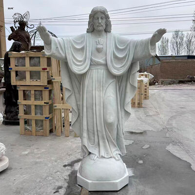 White Marble Jesus Statues Sculpture Life Size Religious Catholic Christ Classical Church Decoration