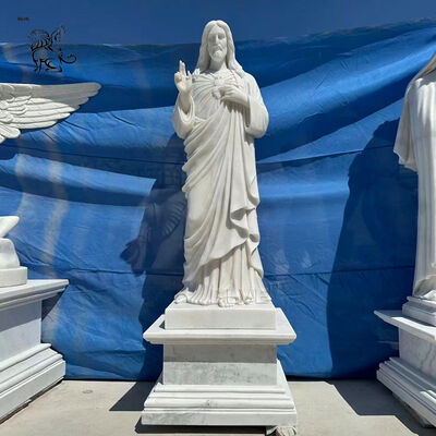 White Marble Jesus Statues Sculpture Life Size Religious Catholic Christ Classical Church Decoration