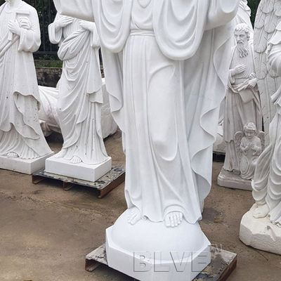 Custom Marble Jesus Statues White Hand Carving Religious Natural Stone