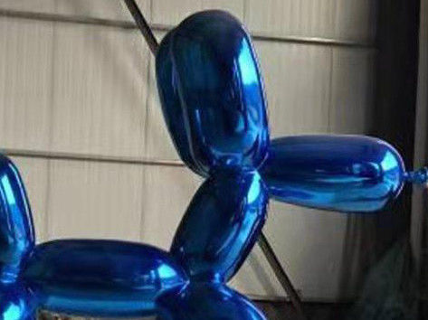 Balloon Dog Sculpture Jeff Koons Plating Stainless Steel Blue Custom Size