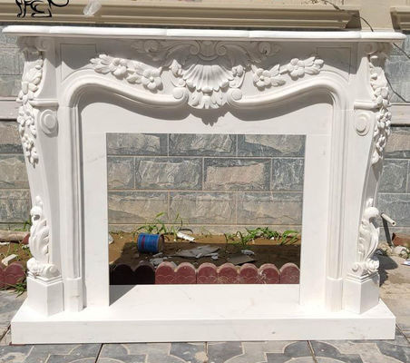 Marble Fireplace Louise XIV French Surround Freestanding Fireproof Stone Carving