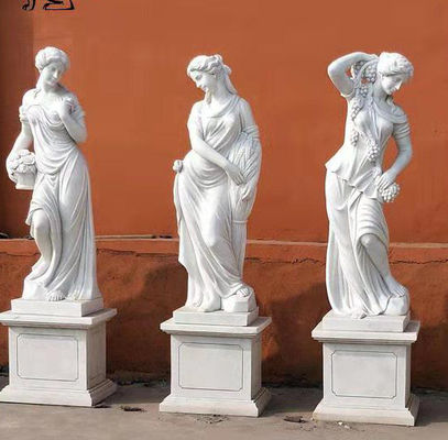 Marble Four Season Goddess Statue Life Size Stone Carved Garden Sculpture