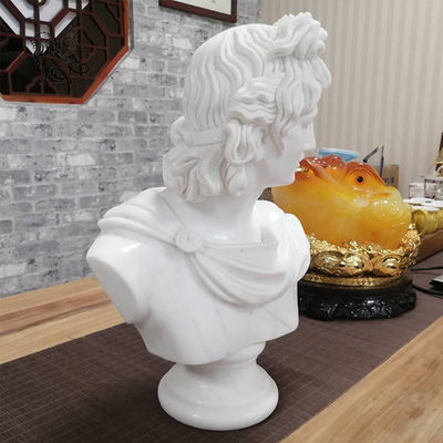 Life size Marble Carrara Apollo Bust Statue Ancient Greek God Sculpture