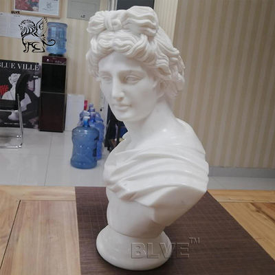 Life size Marble Carrara Apollo Bust Statue Ancient Greek God Sculpture