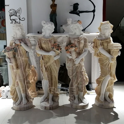 Four Seasons Marble Statues Life Size Greek Sculpture Handcarved Garden Decoration