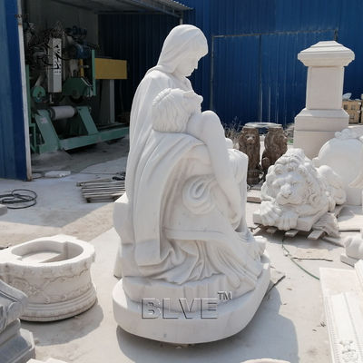 Marble Pieta Statues White Stone Catholic Religious Mary And Jesus Life Size Handcarved