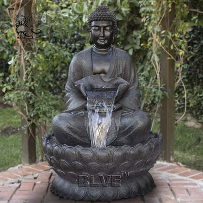 BLVE Bronze Buddha Statue Water Fountain Life Size Religious Garden Shakyamuni Buddha Sculpture Outdoor Decoration