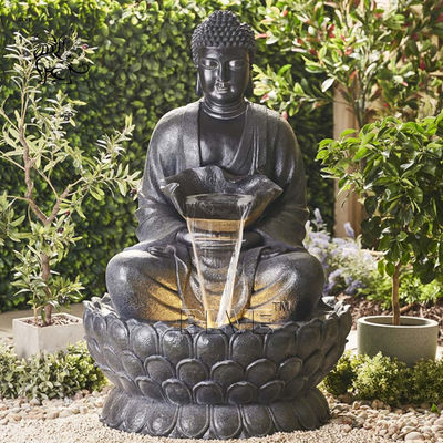 BLVE Bronze Buddha Statue Water Fountain Life Size Religious Garden Shakyamuni Buddha Sculpture Outdoor Decoration