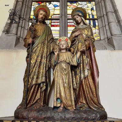Estatua de la Sagrada Familia de bronce Escultura tamaño natural Figura religiosa Proyecto de iglesia Custom