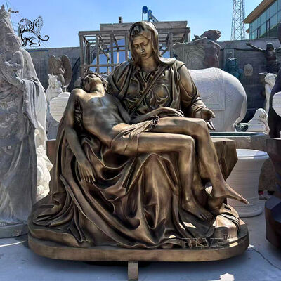 Estatua de Pieta de Bronce de Nuestra Señora de la Misericordia Escultura de tamaño natural Virgen religiosa María Jesús Iglesia Diseño de proyecto personalizado